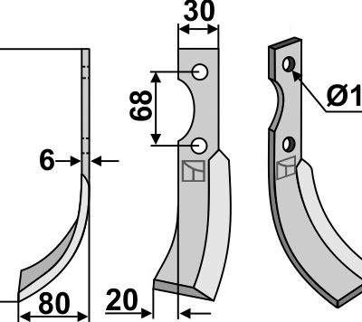 Blade 188x30mm, left