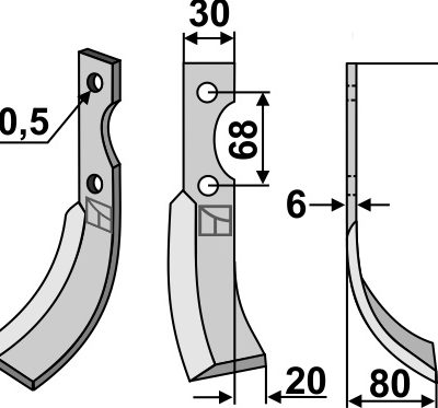 Blade 188x30mm, right