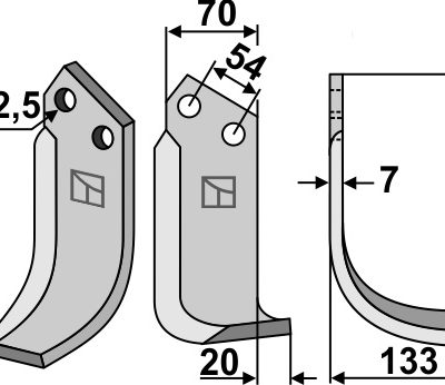 Blade 182x70mm, right