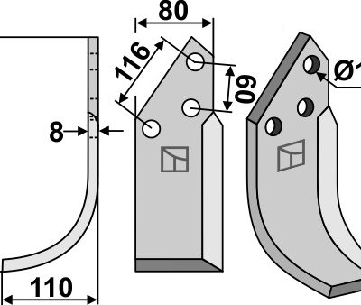 Blade 255x80mm, left