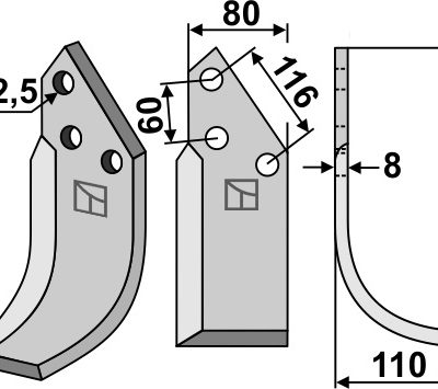 Blade 255x80mm, right
