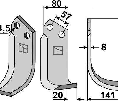 Blade 204x80mm, right