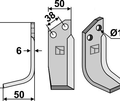 Blade 140x50mm, left