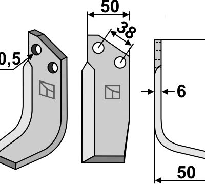 Blade 140x50mm, right