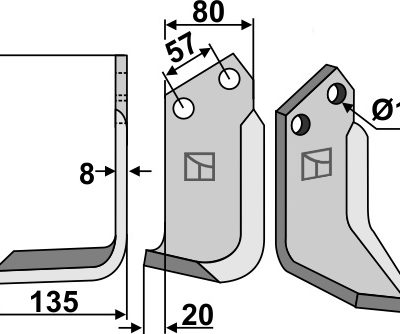 Blade 206x80mm, left