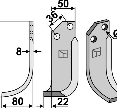 Blade 193x50mm, left