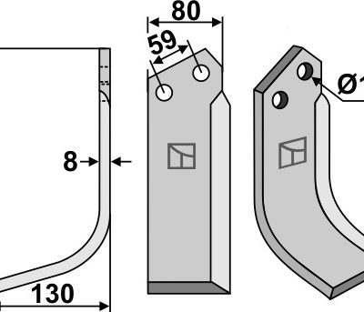 Blade 220x80mm, left