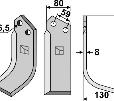 Blade 220x80mm, right