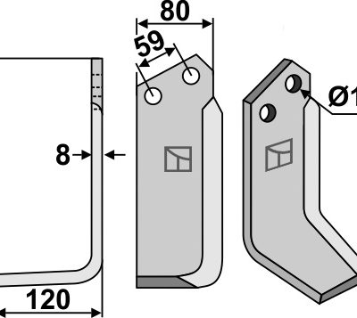 Blade 200x80mm, left