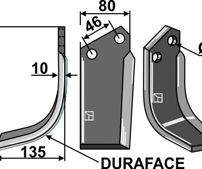 Blade DURAFACE 225x80mm, left