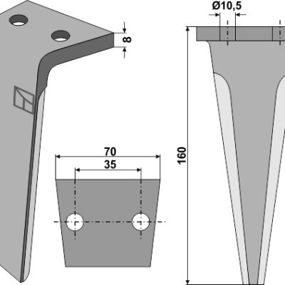Tine for rotary harrows