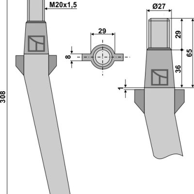 Tine for rotary harrows