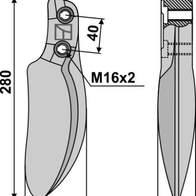 Rotary- and chopper-tine 280mm
