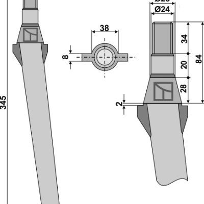Tine for rotary harrows
