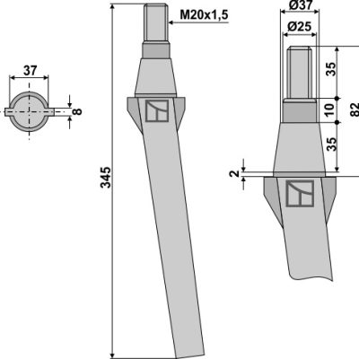 Tine for rotary harrows