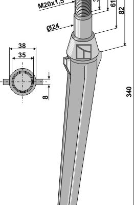 Tine for rotary harrows
