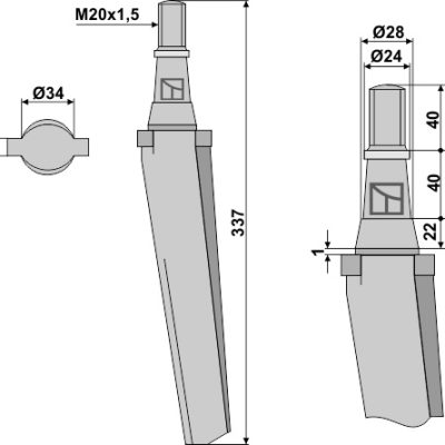 Tine for rotary harrows