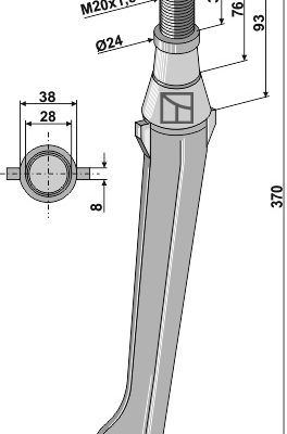 Tine for rotary harrows