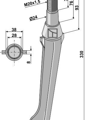 Tine for rotary harrows