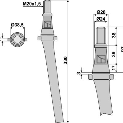 Tine for rotary harrows