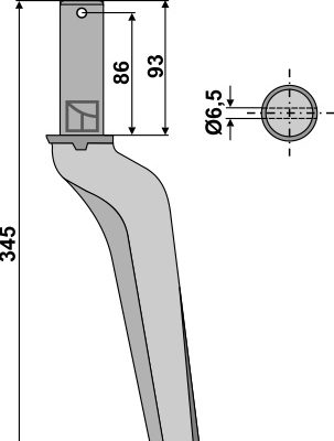 Tine for rotary harrows
