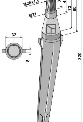 Tine for rotary harrows