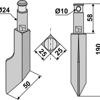 Rotary tine 190mm