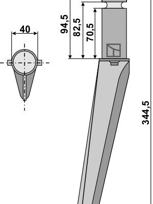 Tine for rotary harrows