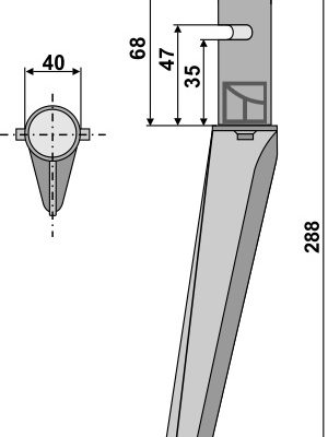 Tine for rotary harrows