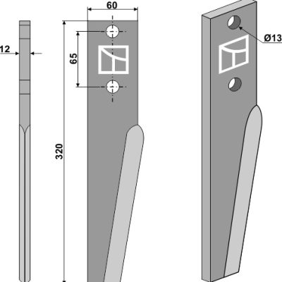 Tine for rotary harrows