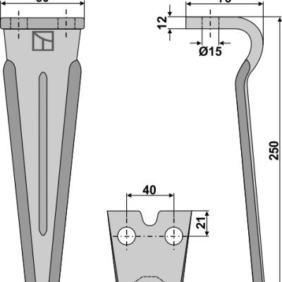 Tine for rotary harrows