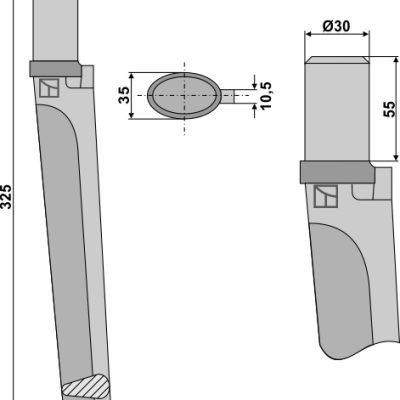 Tine for rotary harrows