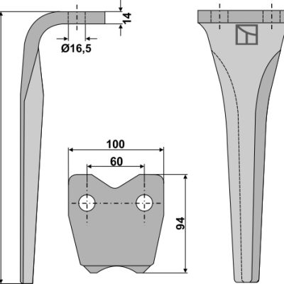 Tine for rotary harrows
