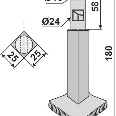 Rotary-tine 180mm