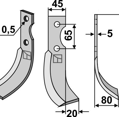 Blade 210x45mm, right