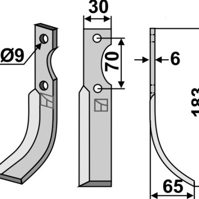 Blade 183x30mm, right