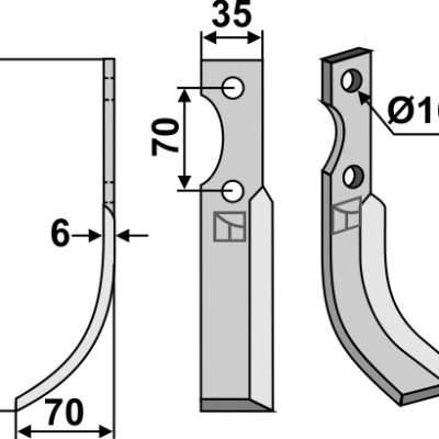 Blade 200x35mm, left