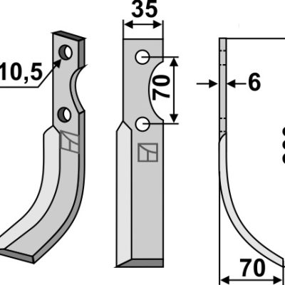 Blade 200x35mm, right