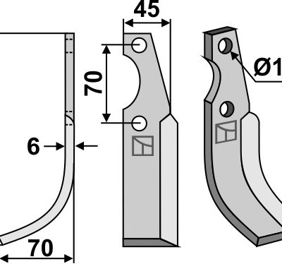 Blade 195x45mm, left