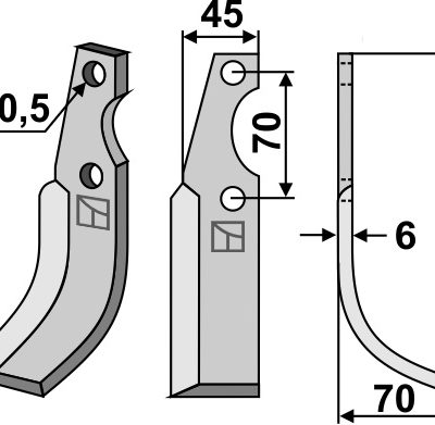 Blade 195x45mm, right