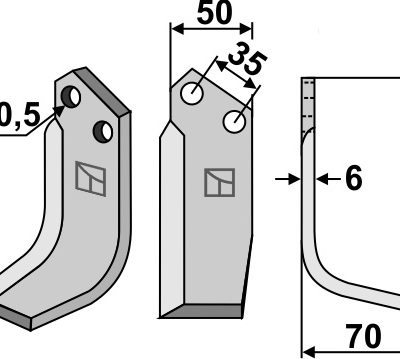 Blade 175x50mm, right