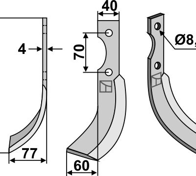 Blade 211x40mm, left
