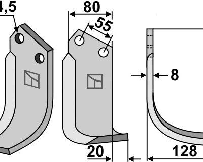 Blade 185x80mm, right