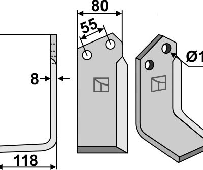 Blade 185x80mm, left