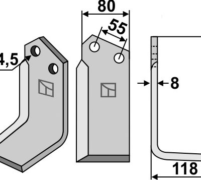 Blade 185x80mm, right