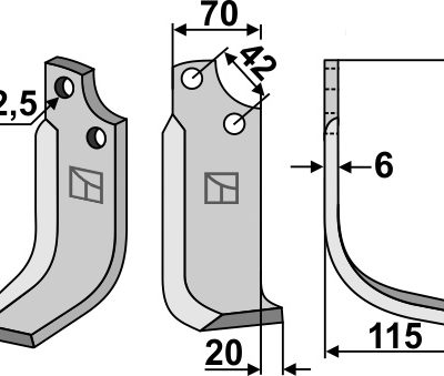 Blade 185x60mm, right