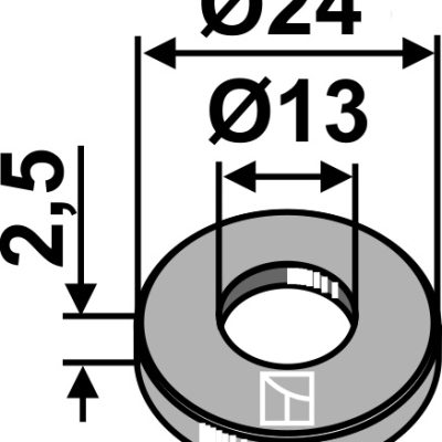Washer Ø24x2,5xØ13 - DIN125