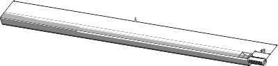 Square shaft 36x36 - 1500 - M33x2