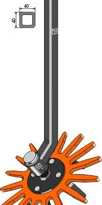Finger weeder assembly Ø370mm cpl. w/ shank - right
