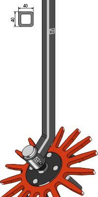 Finger weeder assembly Ø370mm cpl. w/ shank - right